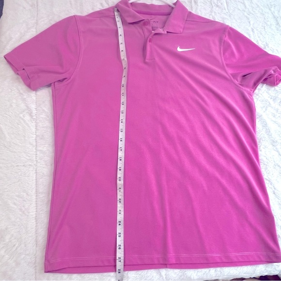 NIKE MEN Dry-Fit Victory Polo Shirt Sport Golf Business Casual Pink White Men M - Picture 9 of 16